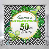Aperturee - Green Monstera Lemon Custom 50th Birthday Backdrop